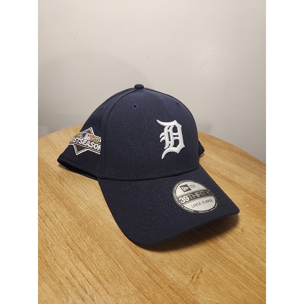 Men's New Era Navy Detroit Tigers 2025 MLB‎ Postseason Side Patch 39THIRTY L/XL
